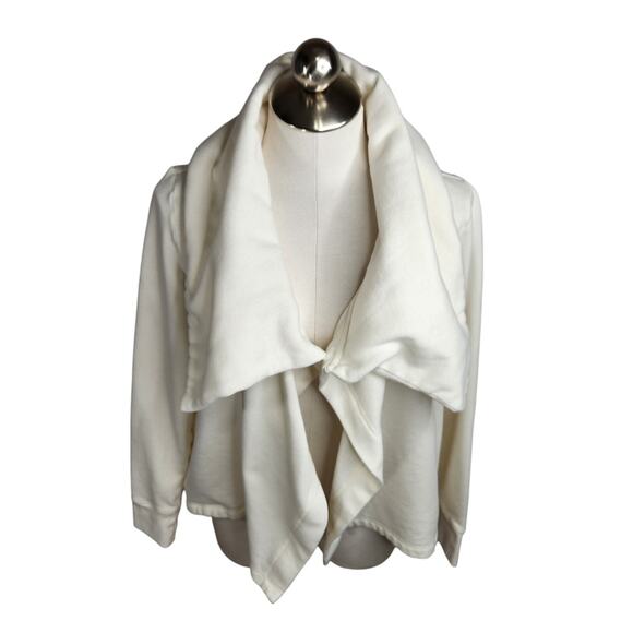 Z By Zella Starlight Fleece Cardigan Womens Size Medium Ivory‎ Egret Thumbholes - Picture 1 of 13